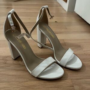 DREAM PAIRS Women's White Strappy Heels